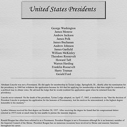United States Presidents who were Freemasons