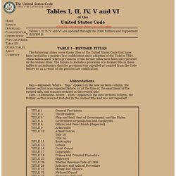 United States Code Table I