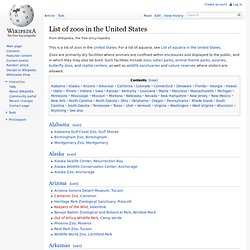 List of zoos in the United States