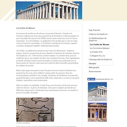 Les Unités de Mesure - Les Secrets du Parthénon