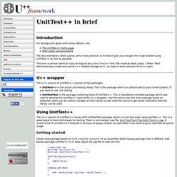 UnitTest++ in brief