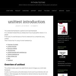 unittest introduction - Python Testing