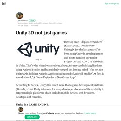 Unity 3D not just games – Jan Celada – Medium
