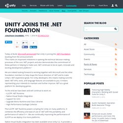 Unity joins the .NET Foundation