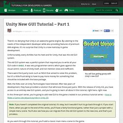 Unity New Gui Tutorial