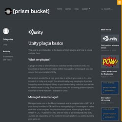 Unity plugin basics · [prism bucket]