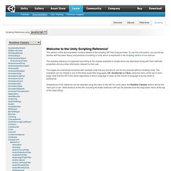 Unity Script Reference – Scripting Overview
