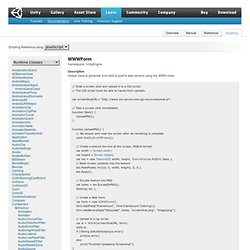 Unity Script Reference – WWWForm
