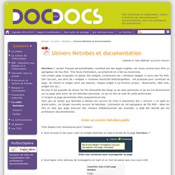 Univers Netvibes et documentation