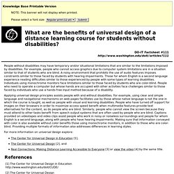 What are the benefits of universal design of a distance learning course for students without disabilities?