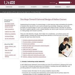Ten Steps Toward Universal Design of Online Courses - Disability Resource Center