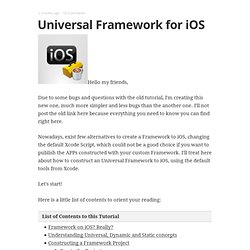 Universal Framework iPhone iOS (2.0)