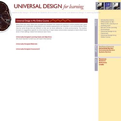 Universal Design for Learning: Online Tutorial