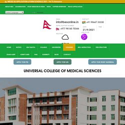 Universal College of Medical Sciences- Common Entrance Examination, Nepal - commonentranceexamnepal.com