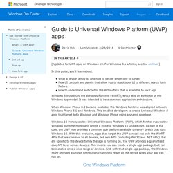 Guide to Universal Windows Platform (UWP) apps