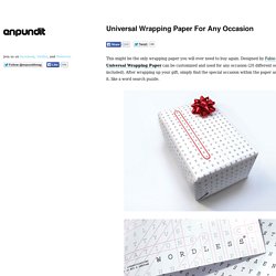 Universal Wrapping Paper For Any Occasion