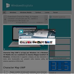 Character Map, la mappa caratteri universale per PC e smartphone Windows 10