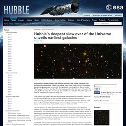 Hubble's deepest view ever of the Universe unveils earliest galaxies