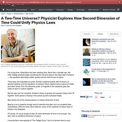 A Two-Time Universe? Physicist Explores How Second Dimension of Time Could Unify Physics Laws