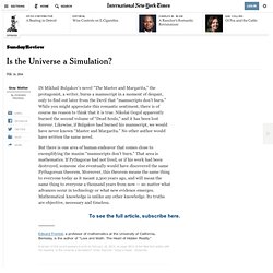 Is the Universe a Simulation?