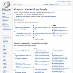 Categoría:Universidades de Francia