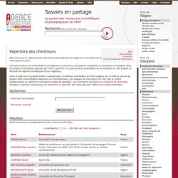 Savoirs en partage - Agence universitaire de la Francophonie