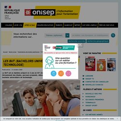 Les BUT (bachelors universitaires de technologie) - Onisep