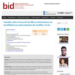 Estudio sobre el uso de los libros electrónicos en las bibliotecas universitarias de Castilla y León
