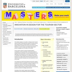 Universitat de Barcelona - INNOVATION IN DESIGN FOR THE TOURISM SECTOR