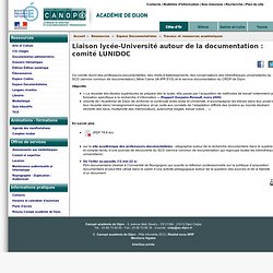 Liaison lycée-Université autour de la documentation : comité LUNIDOC - CRDP de l'académie de Dijon