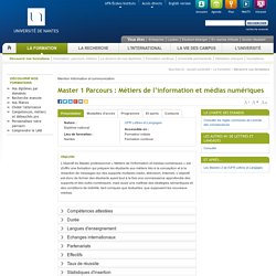Université de Nantes - Master 1 Parcours : Métiers de l’information et médias numériques