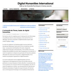 L’université de Trèves, leader de digital humanities