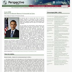Discours de Barack Obama à l'université du Caire