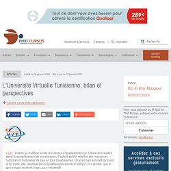 L'Université Virtuelle Tunisienne, bilan et perspectives