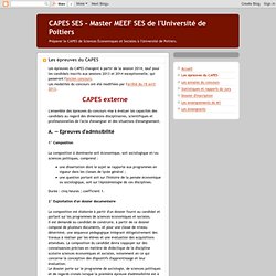 CAPES SES - Master SES de l'Université de Poitiers: Les épreuves du CAPES
