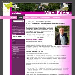 Ville de Mûrs-Érigné: Université Populaire Albert Jacquard
