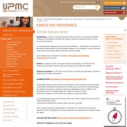 Compte Epargne-Temps -Université Pierre et Marie CURIE