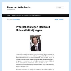 Proefproces tegen Radboud Universiteit Nijmegen