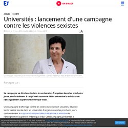 Universités : lancement d'une campagne contre les violences sexistes
