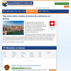 Top universités et écoles de commerce en Suisse