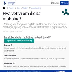 Hva vet vi om digital mobbing?