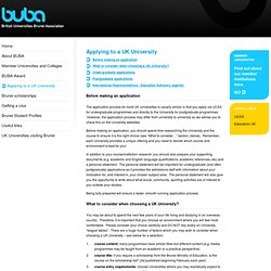 Applying to a UK University « British Universities in Brunei Association