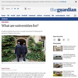 What are universities for?