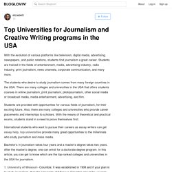 Top Universities for Journalism and Creative Writing programs in the USA