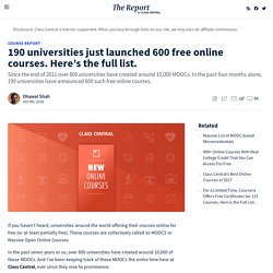 190 universities just launched 600 free online courses. Here's the full list.
