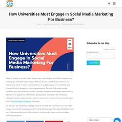 How Universities Must Engage In Social Media Marketing For Business?