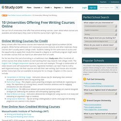 10 Universities Offering Free Writing Courses Online
