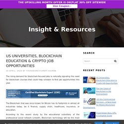 US Universities, Blockchain Education & Crypto Job Opportunities