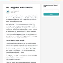How To Apply To USA Universities - Siotoh Global Mobility