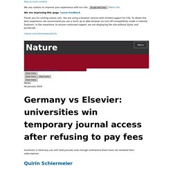 Germany vs Elsevier: universities win temporary journal access after refusing to pay fees